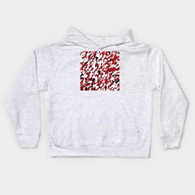 Camouflage - Red and Black White Kids Hoodie by Tshirtstory